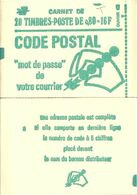 CARNET 1893-C 1 Marianne De Béquet  "CODE POSTAL" Conf. 6 Ou 8 Au Choix Fermé. Parfait état Bas Prix RARE. - Modernes : 1959-...