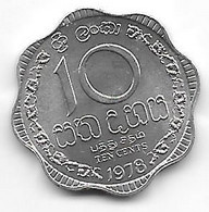 Sri Lanka 10 Cents  1978  Km 140a  Unc - Sri Lanka