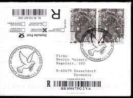 Vatican Registered Mail 2012 SC With Mi# 1636 X2 - Peace Dove - Cartas & Documentos