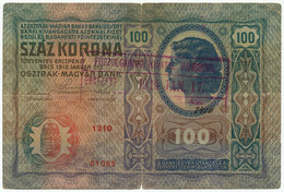 Yugoslavia, Serbia - 100 Kronen (PANČEVO) OVERPRINT/SEAL (YS222) - Yugoslavia