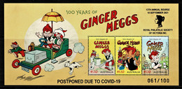 Australia 2021 GINGER MEGGS Limited Edition Gold Overprinted Pandemic Postponed MS MNH - Unused Stamps