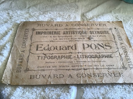 Buvard à Conserver Imprimerie Artistique Seynoise La Seyne-sur-Mer Typographie Lithographie Reliure Cartonnage Timbres - I