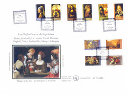 Enveloppe 1er Jour Les Chefs-d'oeuvre De La Peinture (Giotto, Boticelli, Le Lorrain...), 2008 (YT 4132/41) - 2000-2009