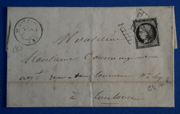 R1 FRANCE BELLE LETTRE 1850 ST GIR... POUR TOULOUSE + N 3 +DOUBLE OBLIT.+ AFFRANCHISSEMENT INTERESSANT - 1849-1850 Cérès