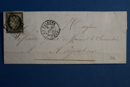 T28 FRANCE BELLE LETTRE RARE 8 AVRIL 1849 LAVALETTE POUR ANGOULEME + N 3 TTB GRILLE+ AFFRANCHISSEMENT PLAISANT - 1849-1850 Ceres