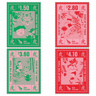 2022  NEW ZEALAND *** Year Of The Tiger 4 V Mint MNH , Tigre, Tigerin (**) - Unused Stamps