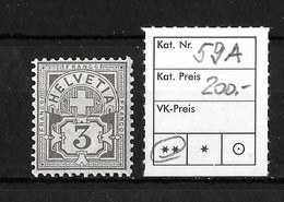 1894 - 1899  ZIFFERMUSTER → SBK-59A**  Faserpapier Form A - Neufs