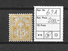 1894 - 1899  ZIFFERMUSTER → SBK-63A*  Faserpapier Form A - Neufs