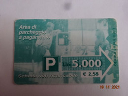 ITALIE ITALIA CARTE STATIONNEMENT BANDE MAGNÉTIQUE PARKIBG CARD 5.000 - [4] Collections