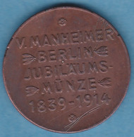 Allemagne V Manheimer Berlin Jubbilaums Munze  1839 1914    Poids 7,69 G  Module 25 Mm  137 - Unclassified