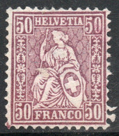 SUIZA - SWITZERLAND Sello Nuevo HELVECIA X 50 Centimes Color Lila Año 1867 - Valorizado En Catálogo U$S 55.00 - Nuovi