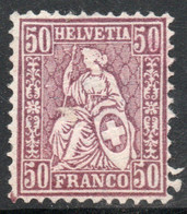 SUIZA - SWITZERLAND Sello Nuevo HELVECIA X 50 Centimes Color Lila Año 1867 - Valorizado En Catálogo U$S 55.00 - Ungebraucht