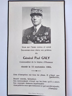 Souvenir De Général PAUL GALY Commandeur De La Légion D'honneur - 1963 - Guerre 39-45 - TBE - Imágenes Religiosas