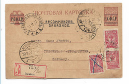 RL413 / RUSSLAND - Kerenzki-Ausgabe Von 1917 Mit Zudruck Für Einschreiben. Am 13.9.21 N. Deutschland Versandt. SELTEN - Briefe U. Dokumente