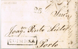 42518. Carta Entera Pre Filatelica COIMBRA (Portugal) 1844 A PORTO - ...-1853 Prefilatelia