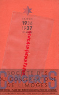 87-LIMOGES- PROGRAMME CONSERVATOIRE MUSIQUE-CONCERTS- 1936-1937-CHARLES PANZERA-BORODINE-FAURE-A.DONY-COIFFE - Programme