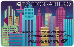 Germany - X 05J - Skyline 10 - Postreklame Köln, 06.1990, 20U, 1.500ex, Used - X-Series: Werbeserie Mit Eigenwerbung Der Dt. Postreklame GmbH