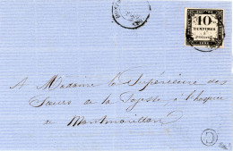 28 Mai 1859 Taxe N°1 Lithographie ;de Montmorillon + Boite Rurale C Avec Correspondance,signée Calves - 1859-1959 Cartas & Documentos