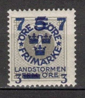 SWEDEN SUEDE SCHWEDEN  1918 MI 117  FACIT 128 MNH (**) LANDSTORMEN LANDSTURM - Neufs
