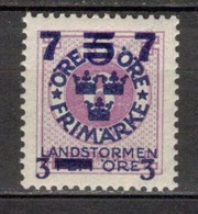 SWEDEN SUEDE SCHWEDEN  1918 MI 119  FACIT 130 MNH (**) LANDSTORMEN LANDSTURM - Neufs