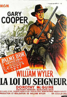 ► CPSM  Carte Affiche De Cinéma  La Loi Du Seigneur Gary Cooper Palme D'or Cannes 1957 - Affiches Sur Carte