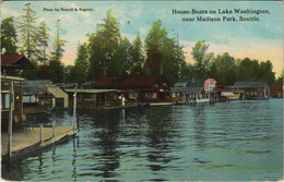 PC US, WA, SEATTLE, HOUSE BOATS ON LAKE WASHINGTON, Vintage Postcard (b32157) - Seattle