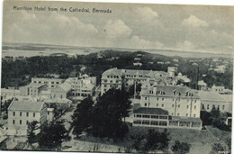 PC BERMUDA, HAMILTON HOTEL FROM THE CATHEDRAL, Vintage Postcard (b29266) - Bermuda