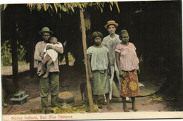 PC PANAMA, NATIVE INDIANS, SAN BLAS, Vintage Postcard (b29284) - Panama