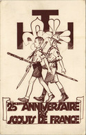 PC SCOUTING, 25EME ANNIVERSAIRE DES SCOUTS DE FRANCE, Vintage Postcard (b28466) - Scoutismo