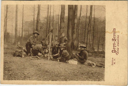 PC SCOUTING, BOYS-SCOUTS, UNE CUISINE, Vintage Postcard (b28508) - Scoutismo