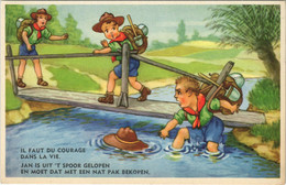 PC SCOUTING, IL FAUT DU COURAGE, Vintage Postcard (b28569) - Scoutisme