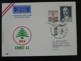 Lettre Premier Vol First Flight Cover Wien Austria --> Beirut Lebanon 1968 Comet MEA Ref 99761 - 1961-70 Cartas