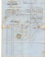 VP18.526 - 1849 - Lettre / Facture - Banque.... Jules CHANUT à CHALON SUR SAONE Pour SEURRE - Bank & Versicherung