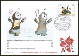 ALGERIJE - FDC - Badminton - Olympic Games London 2012 - Olympics - Olympische - Olímpicos - Badminton