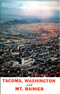 Washington Tacoma Aerial View With Mt Rainier In The Distance - Tacoma