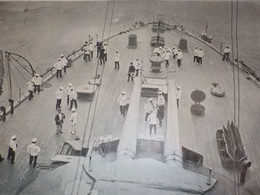 PHOTO  PONT AVANT DU MIKASA DE LA FLOTTE JAPONAISE 1905 - Boats