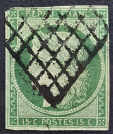 FRANCE 1850 - Canceled - YT 2 - 15c - 1849-1850 Ceres