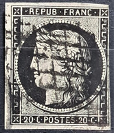 FRANCE 1849 - Canceled (grille) - YT 3a - 20c - 1849-1850 Ceres