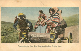 201121 - ETATS UNIS Transcontinental Race - Huss Entertains Shoshone Friends Idaho - Auto Indien Old Scout - Andere & Zonder Classificatie