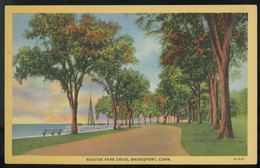 Bridgeport CT Seaside Park Drive Postcard 1935 - Bridgeport