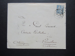 Frankreich 1902 Auslandsbrief Paris - Namslau Schlesien Mit K1 Ank. Stempel Namslau - Covers & Documents