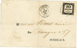 2 Novembre 1860 Taxe N°2A TTB Sur Lettre De Bordeaux - 1859-1959 Covers & Documents