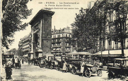 PARIS  Le Boulevard Et La Porte Saint Denis TAXIS  AUTOBUS  RV - Paris (10)