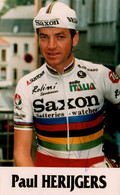 Cyclisme - Paul Herijgers, Cycliste Belge, Champion Du Monde De Cyclo-cross 1994 - Equipe Saxon - Carte Dédicacée - Cycling
