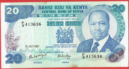 Kenya - Billet De 20 Shillings - Daniel Toroitich Arap Moi - 1er Juillet 1987 - P21f - Kenya