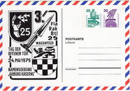 50213 - Bund - 1975 - 20&25Pfg. Unfall PGA-Luftpostkte. "3./FlaRakBtl.25 - Tag Der Offenen Tuer Auburg Kaserne" - Militares