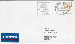 50228 - Bund - 2001 - 300Pfg. Frauen EF A. LpBf. BZ 95 - BAYREUTHER FESTSPIELE -> TEL-AVIV (Israel) - Música