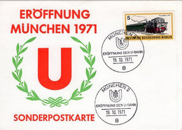 50234 - Berlin - 1971 - 5Pfg. Dampflok EF A. Kte. MUENCHEN - EROEFFNUNG DER U-BAHN - Sonstige (Land)