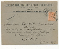FRANCE - Env. En-tête "Association Amicale Anciens élèves Lycée De Marseille" - 1902 - Cachet Privé Lycée Thiers Au Dos - Diplomi E Pagelle