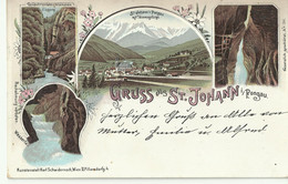 Gruss Aus St. Johann. Pongau. Lithographie. (circulated) - St. Johann Im Pongau